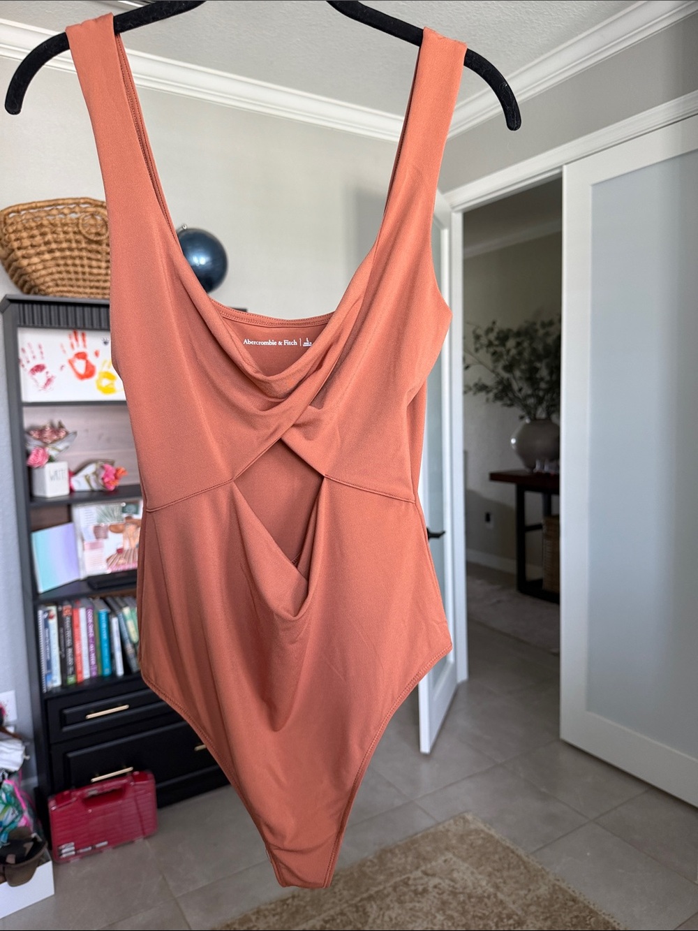 Abercrombie & Fitch Terracotta Twist-Front One-Piece